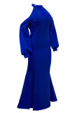 Purple Fashion Elegant Solid Patchwork Halter One Step Skirt Dresses