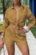 Brown Fashion Casual Solid Patchwork Turndown Collar Three Quarter Two Pieces