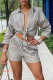 Khaki Fashion Casual Solid Patchwork Turndown Collar Three Quarter Two Pieces