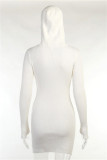 Black Sexy Casual Solid Basic Hooded Collar Long Sleeve Dresses