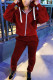 Wine Red Fashion Casual Solid Basic Hooded Collar Long Sleeve Regular Sleeve Regular Two Pieces
