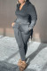 Black Fashion Casual Solid Basic Hooded Collar Long Sleeve Two Pieces