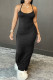 Black Sexy Casual Solid Backless Spaghetti Strap Sleeveless Dress
