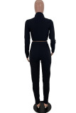 Pink Fashion Casual Solid Patchwork O Neck Long Sleeve Two Pieces
