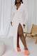 White Casual Solid Patchwork Buckle Turndown Collar One Step Skirt Dresses