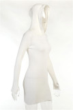 Black Sexy Casual Solid Basic Hooded Collar Long Sleeve Dresses