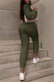 Apricot Fashion Casual Solid Basic O Neck Long Sleeve Two Pieces