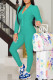 Lake Green Fashion Casual Solid Patchwork Zipper Hooded Collar Long Sleeve Two Pieces