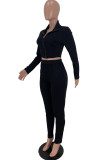 Pink Fashion Casual Solid Patchwork O Neck Long Sleeve Two Pieces