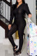 Black Fashion Casual Solid Patchwork Zipper Hooded Collar Long Sleeve Two Pieces