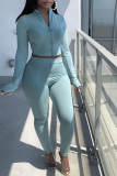Pink Fashion Casual Solid Patchwork O Neck Long Sleeve Two Pieces