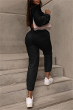 Apricot Fashion Casual Solid Basic O Neck Long Sleeve Two Pieces