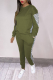 Green Casual Print Patchwork O Neck Long Sleeve Two Pieces