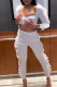 White Sexy Casual Solid Patchwork Square Collar Long Sleeve Two Pieces