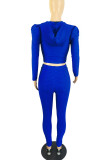 Red Fashion Casual Solid Patchwork Zipper Hooded Collar Long Sleeve Two Pieces