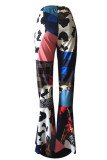 Multicolor Fashion Casual Print Basic Regular High Waist Speaker Trousers