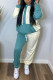 Blue Fashion Casual Solid Split Joint Hooded Collar Long Sleeve Two Pieces