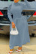 Grey Fashion Casual Solid Patchwork Turtleneck Waist Skirt Dresses