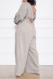 Pink Fashion Casual Solid Patchwork O Neck Long Sleeve Two Pieces