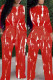 Red Fashion Casual Print Basic O Neck Long Sleeve Two Pieces