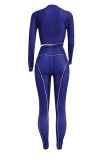 White Fashion Sexy Print See-through O Neck Long Sleeve Two Pieces