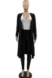 Red Fashion Casual Solid Patchwork V Neck Long Sleeve Three Pieces