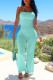 Green Sexy Casual Solid Bandage Backless Strapless Skinny Jumpsuits