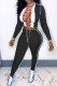 Black Fashion Casual Patchwork Bandage Hollowed Out V Neck Long Sleeve Two Pieces
