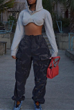 Grey Sexy Solid Patchwork Hooded Collar Tops
