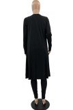 Red Fashion Casual Solid Patchwork V Neck Long Sleeve Three Pieces