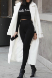 White Casual Print Patchwork Half A Turtleneck Long Sleeve Two Pieces