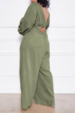 Pink Fashion Casual Solid Patchwork O Neck Long Sleeve Two Pieces