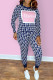 Blue Fashion Casual Print Basic O Neck Long Sleeve Two Pieces