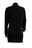 Black Fashion Casual Letter Print Basic Turtleneck Long Sleeve Dresses