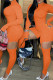 Orange Fashion Casual Solid Hollowed Out Half A Turtleneck Skinny Jumpsuits