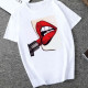 Pure White Fashion Casual Daily O Neck Short Sleeve Regular Sleeve Regular Letter Character Tops