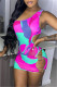 Rose Red Fashion Sexy Print Hollowed Out Swimwears