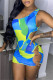 Blue Fashion Sexy Print Hollowed Out Swimwears