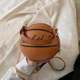 White Fashion Casual Letter Print Basketball Messenger Bag