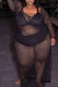 Black Fashion Sexy Solid Hollowed Out See-through O Neck Long Sleeve Dresses