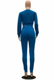 Black Fashion Casual Solid With Belt O Neck Long Sleeve Two Pieces