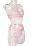 Pink Fashion Sexy Solid See-through Lingerie