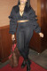 Black Casual Solid Patchwork Fold Long Sleeve Two Pieces