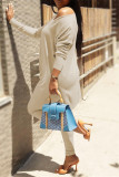 Apricot Fashion Casual Solid Hollowed Out V Neck Long Sleeve Two Pieces