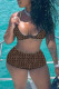 Brownness Sexy Print Patchwork Swimwears