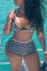 Black White Sexy Print Patchwork Swimwears