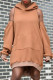 Brown Fashion Casual Solid Zipper Hooded Collar Long Sleeve Dresses