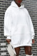 White Fashion Casual Solid Zipper Hooded Collar Long Sleeve Dresses