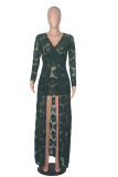 Pink Sexy Patchwork Lace V Neck Irregular Dress Dresses