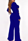 Purple Sexy Solid Hollowed Out Split Joint Square Collar Straight Jumpsuits